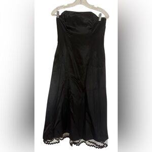 Rampage Vintage Satin Strapless A-line Cocktail Dress Black size 7